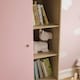 image 4 of Junior Vida Neptune 1 Door Wardrobe 5 Shelves & Clothes Rail, Pink & Oak