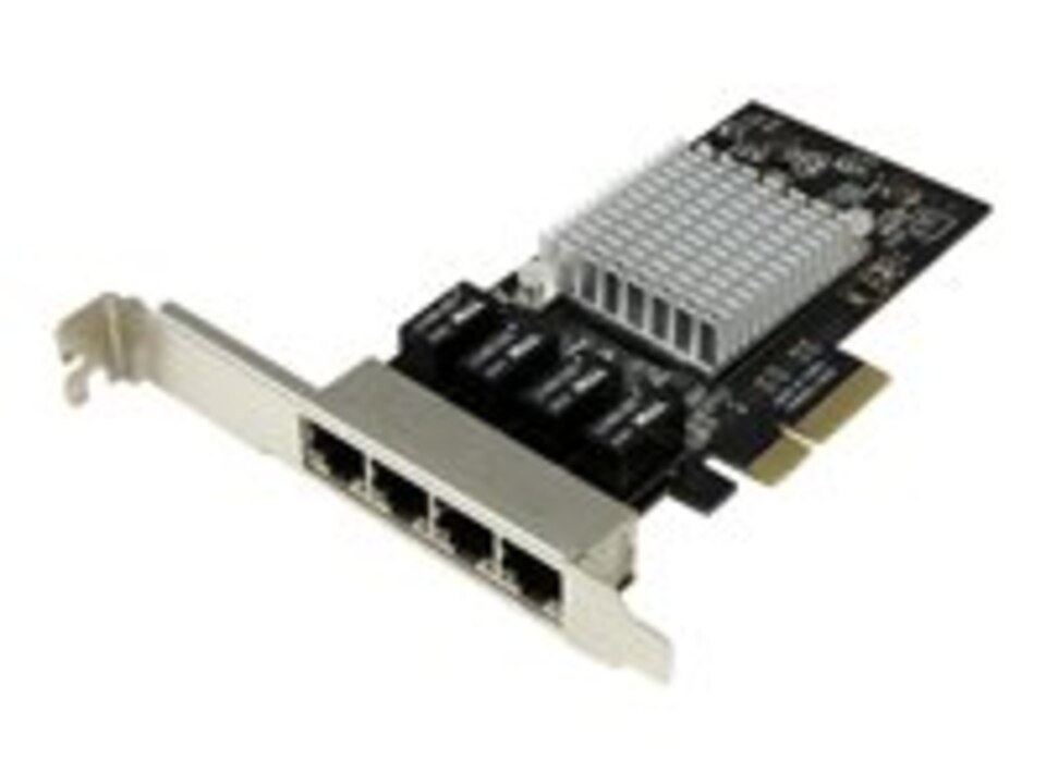 StarTech.com 4 Port PCIe Network Card - RJ45 Port - Intel i350 Chipset - Ethernet Server / Desktop Network Card - Dual Gigabit NIC Card (ST4000SPEXI) - Network adapter - PCIe x4 low profile - 1GbE - 1000Base-T - black - for P/N: BNDTB10GI, BNDTB210GSFP, B