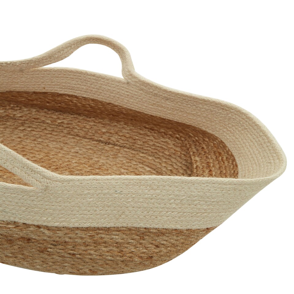 image 1 of Lidi Oval Jute Basket Cream