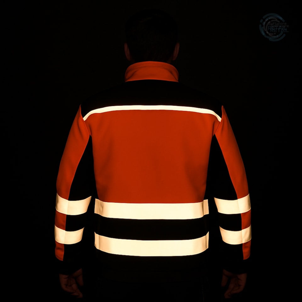image 1 of 30UK ArtMas FLASH Hi Vis Orange Work Jacket for Men Waterproof Windproof Durable with Reflective Strips and Adjustable Fit