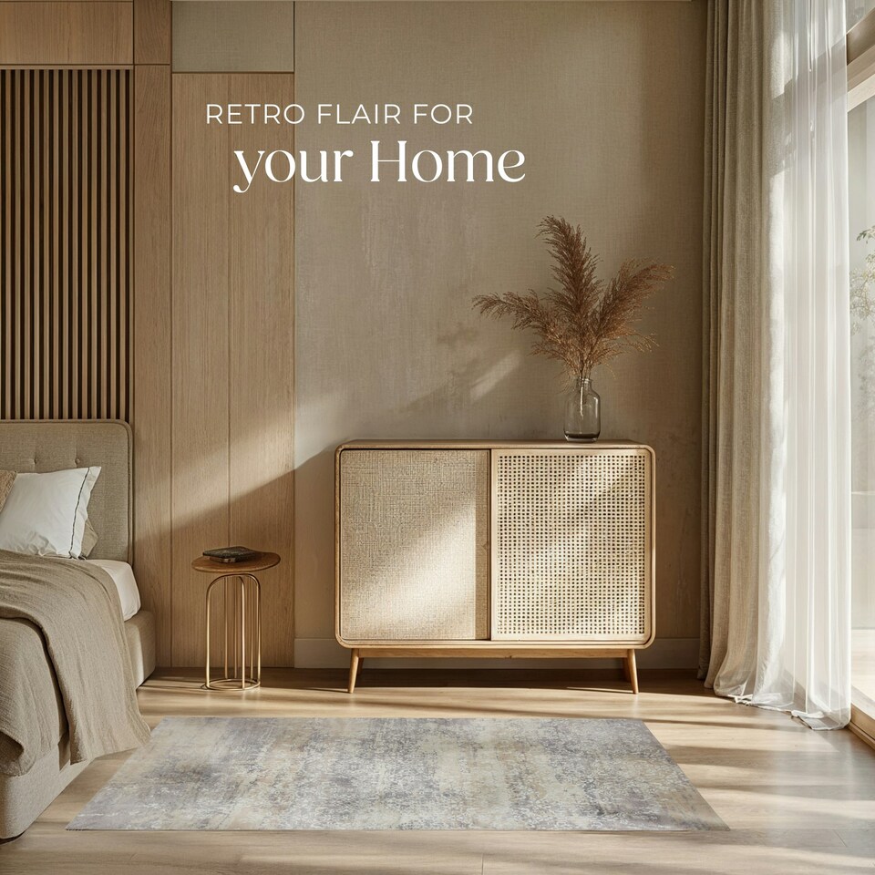 image 1 of Washable Rug Dalia - various sizes, faded pattern, easy-care short pile, non-slip Cream | 170 x 120 cm