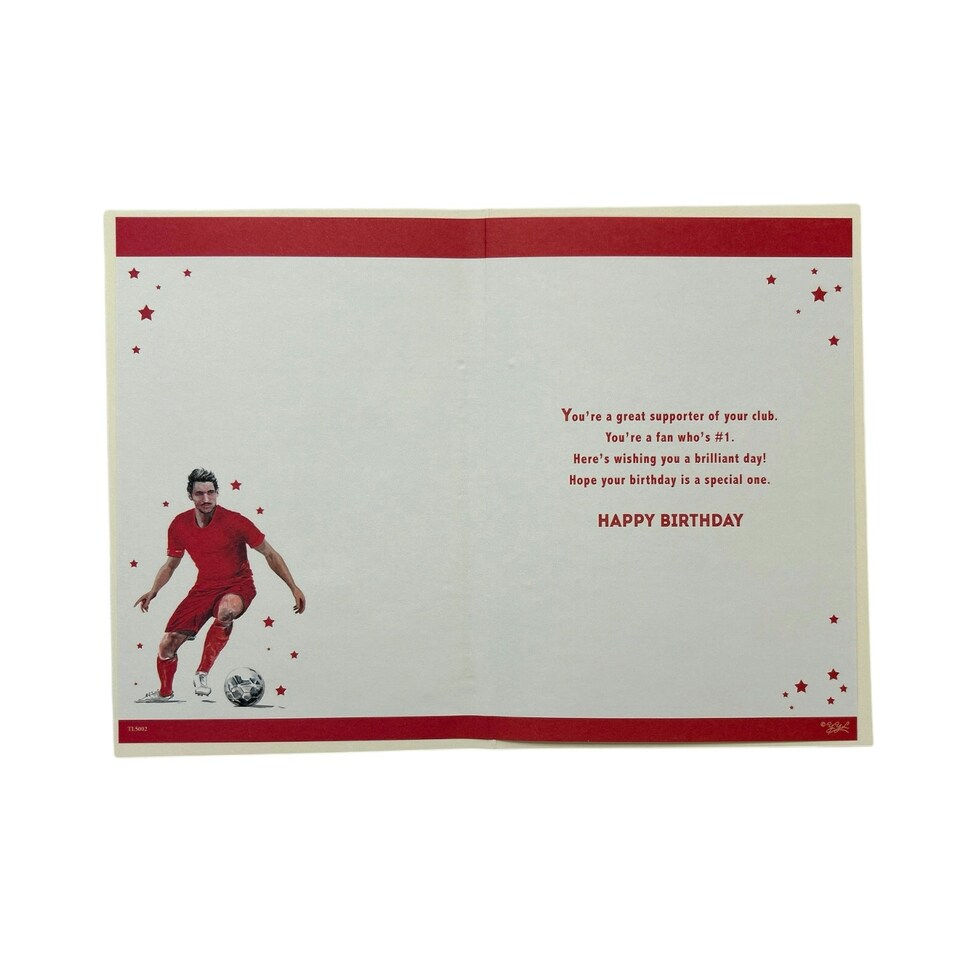 image 1 of A Man In Red Soccer Uniform Customized Male Birthday Card