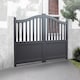 image 1 of Double Swing Gate 3000x2200mm Grey - Partial Privacy Driveway Gate with Vertical Solid Infill and Bell-Curved Top Grey