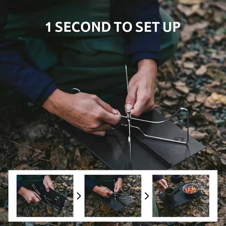 image 1 of Portable Folding Table | Black | Black | Small