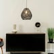 image 2 of ValueLights Hopper Large Easy Fit Rattan Lampshade Black Paper Rope Ceiling Shade - Bulb Included