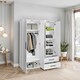 image 3 of Adore Matt White 4 Door 2 Drawer Combi Wardrobe with Shelves White