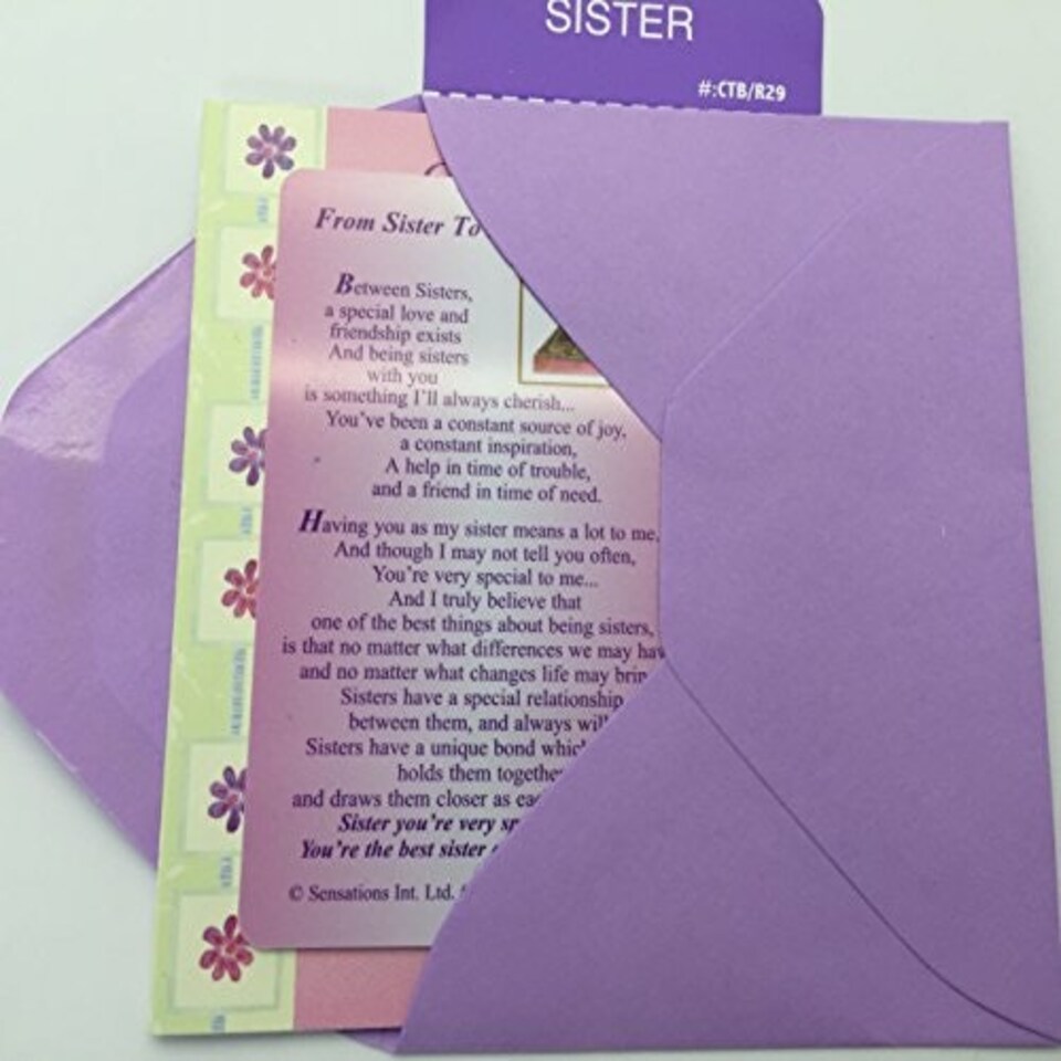 image 1 of From Sister To Sister, With Love (Sentimental Keepsake Wallet / Purse Card)...