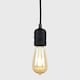 image 1 of ValueLights Casco Matte Black Pendant Light and E27 Pear LED 4W Warm White 2700K Bulb | Black