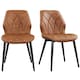 image 1 of Yaheetech Set of 2 Faux Leather Dining Kitchen Chairs with Petal Accented Backrest