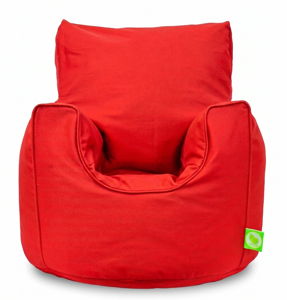 image 1 of Bean Lazy Red Cotton Bean Bag Armchair Toddler Size