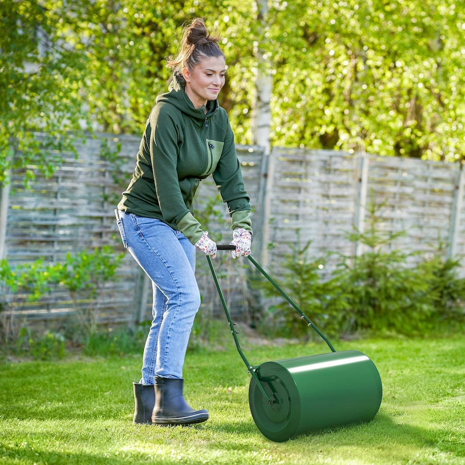 image 1 of Outsunny 63 L Lawn Roller Large Heavy Duty Metal Sand or Water Filled