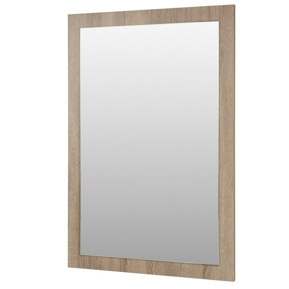 image 1 of 800 x 500mm Bathroom Sonoma Oak Mirror (Central) Brown