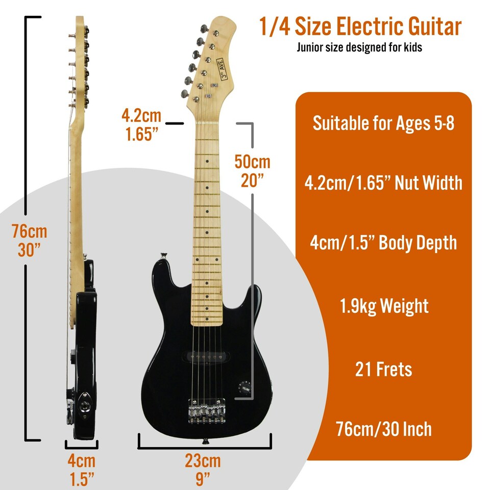 image 1 of 3rd Avenue Junior Electric Guitar Pack with Mini Amp Purple