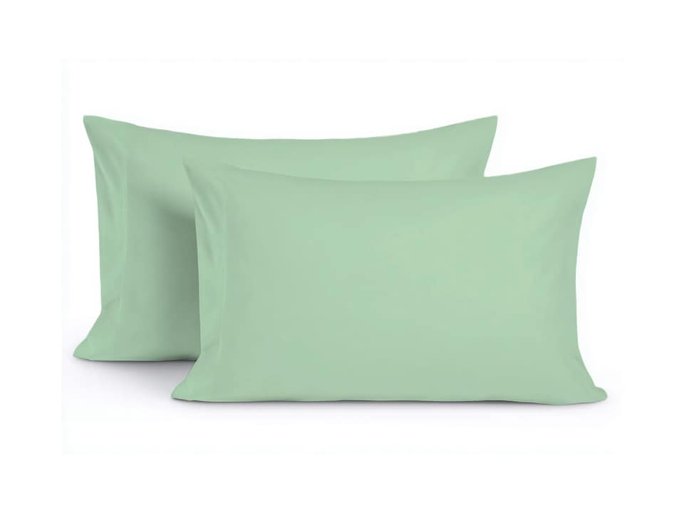 image 1 of Microfibre Soft Touch Plain Dyed Housewife Pillowcase Pair Blue | Blue | Sky Blue