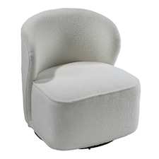 Living and Home Chic Upholstered Swivel Chair - White