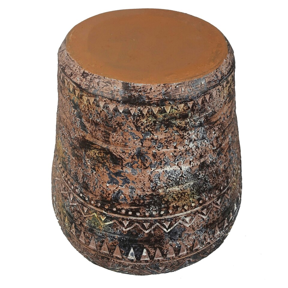 image 1 of 40cm x 32cm Aztec Large Composite Textured Vase Composite Plant Pot