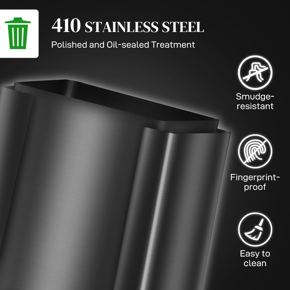 image 1 of HOMCOM 2 x 30L Double Kitchen Bin, Pedal Bin with Soft-Close Lid, Black