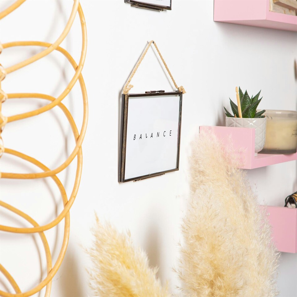image 1 of Nicola Spring Hanging Metal Photo Frames - 7" x 5" - Black - Pack of 5 - Hanging Picture Frame Display Frame Poster Frame Picture Display Black | S