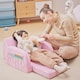 image 6 of HOMCOM 2 In 1 Kids Armchair Sofa Bed Fold Out Padded Wood Frame Bedroom Pink 