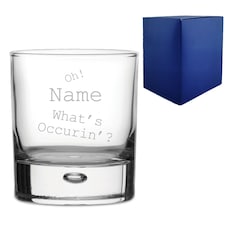 Personalised Engraved Novelty Bubble Whisky Tumbler Birthday Friend