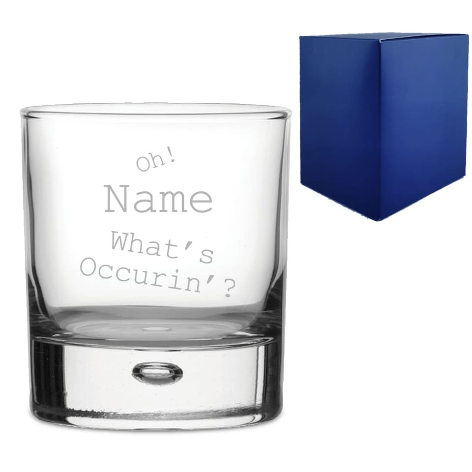 image 1 of Personalised Engraved Novelty Bubble Whisky Tumbler Birthday Friend