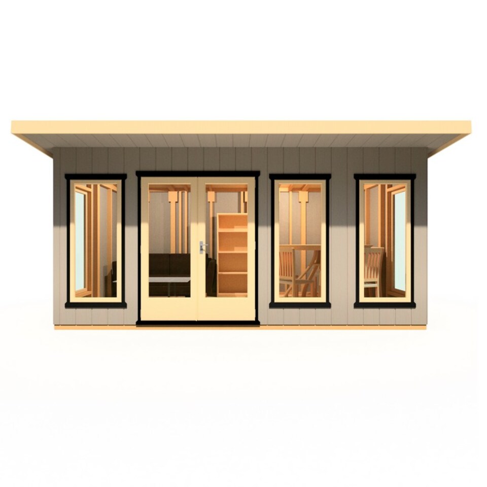 image 1 of Cali 16 x 8 Feet Pent 1 Garden Office - OSB - MDF - L334 x W509.4 x H246.1 cm | Brown