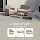 image 5 of Garden Vida Kendal 4 Seater Rattan Set Chair Sofa Coffee Table Outdoor Garden Furniture, Natural