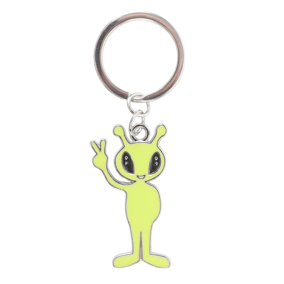 Something Different Alien Glow In The Dark Keyring | Grey | Steel