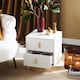 image 10 of SoBuy FBT115-W,2-Drawer Bedside Table Nightstand with Gold Handles | White | White | 1