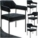 image 1 of Armchair Doe - durable fabric, black powder-coated legs, 120 kg load, 58 x 62 x 85 cm - Set of 4 Black | Woven Fabric Black/Black