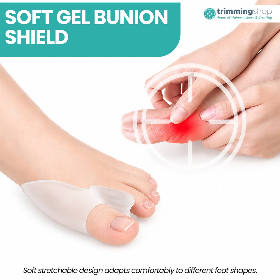 image 1 of Trimming Shop Gel Toe Separators Soft Silicone Toe Spreader Cushions - 2pcs