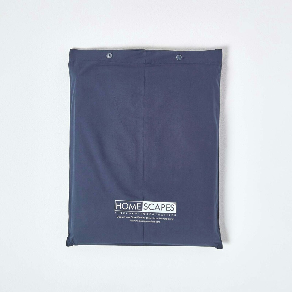 image 1 of Homescapes Navy Blue Egyptian Cotton Fitted Sheet 200 TC, Super King Blue | Super King