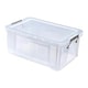 image 2 of 3 x 10 Litres Multipurpose Strong Reinforced Clear Snap Closure Storage Containers With Lids & Handles Clear