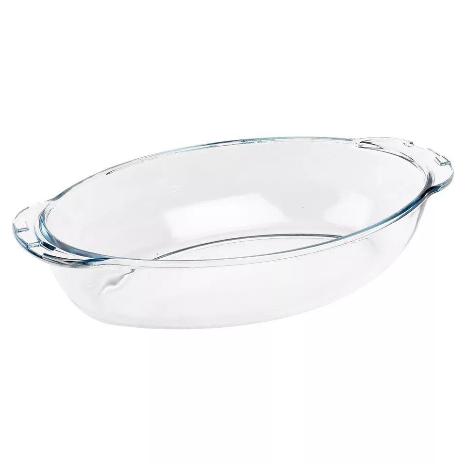 image 1 of 2.25L Borcam Oval Casserole Glass Dish with Lid
