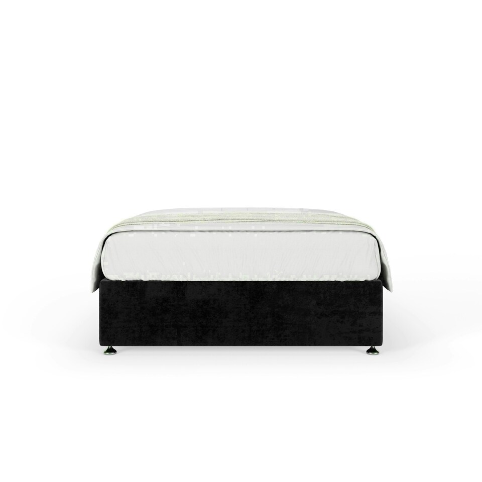 image 1 of Black Naples Velvet No Drawer Divan Base King Size