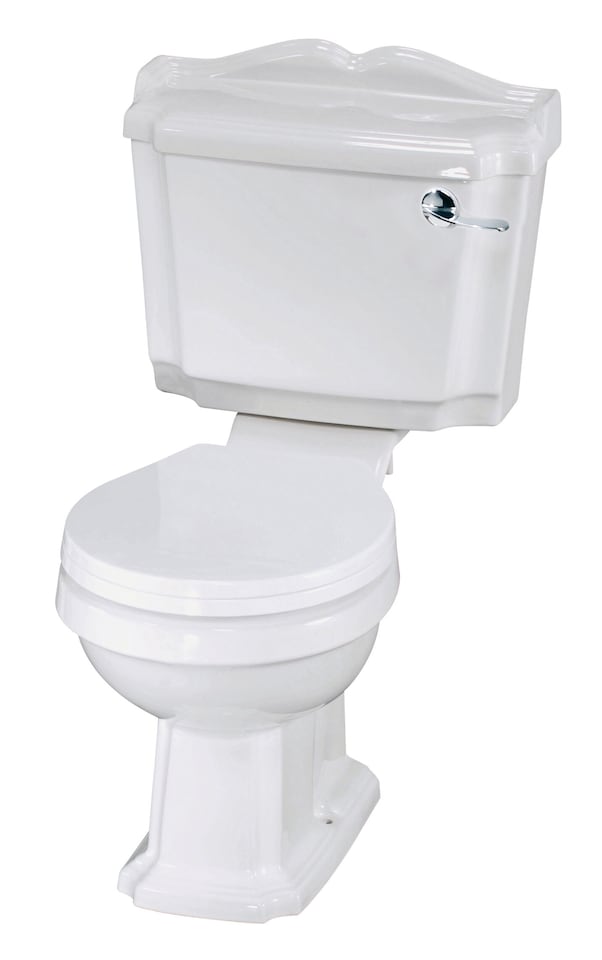 image 1 of Balterley Traditional Classic Close Coupled WC Toilet with Cistern, Handle & Seat | White | White
