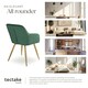 image 7 of Chair Marilyn - with armrests, padded, velvet look, golden steel legs - per piece Green | Dark Green/Gold