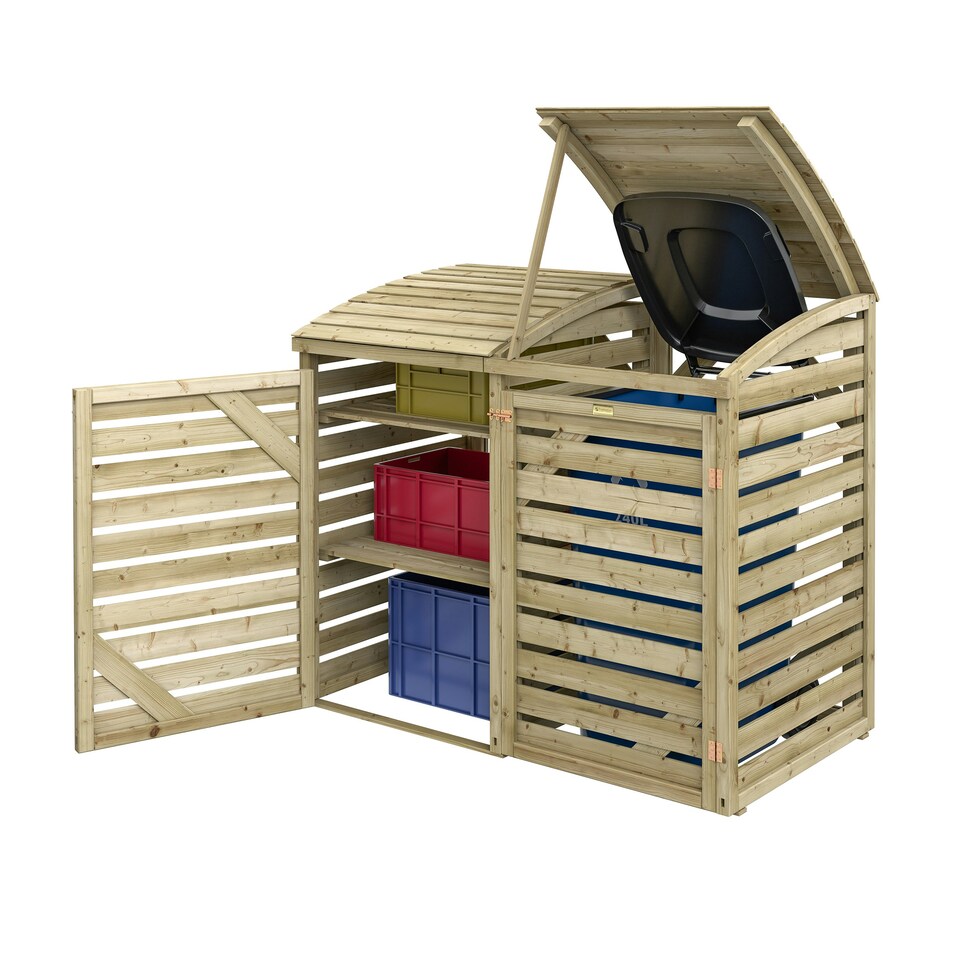 image 1 of Rowlinson Timber Single Bin Store With Box Store Brown