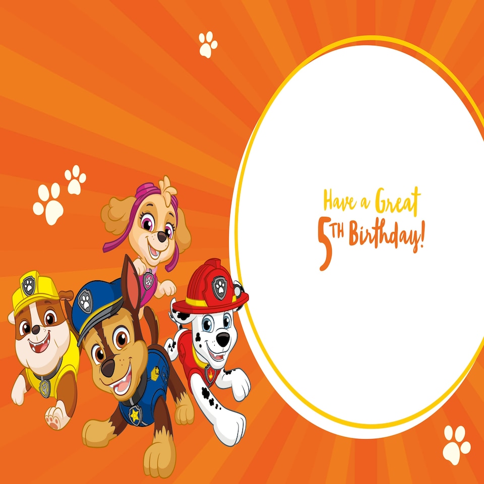 image 1 of Paw Patrol Age 5 Birthday Card
