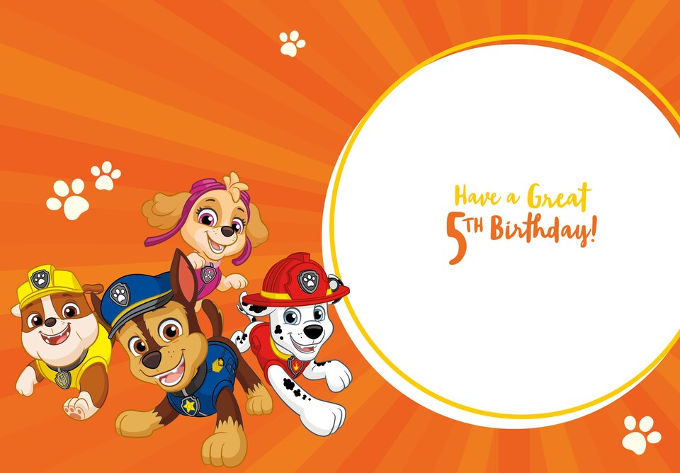 image 1 of Paw Patrol Age 5 Birthday Card