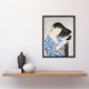 image 2 of Goyo Hashiguchi Framed Wall Art Print Woman Combing Her Hair Home Décor