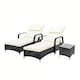 image 1 of Rattan Sun lounger Duo and Table Set Venice