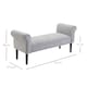 image 3 of HOMCOM Bed End Bench, Window Seat, Linen Chaise Lounge Sofa with Arm and Wooden Legs for Bedroom, Living Room, Grey