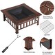 image 6 of Yaheetech 86 cm Outdoor Square Fire Pit with Cover and Poker-Copper