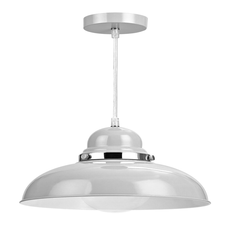 Interiors by Premier Vermont Flint Grey Bowl Shaped Pendant Light