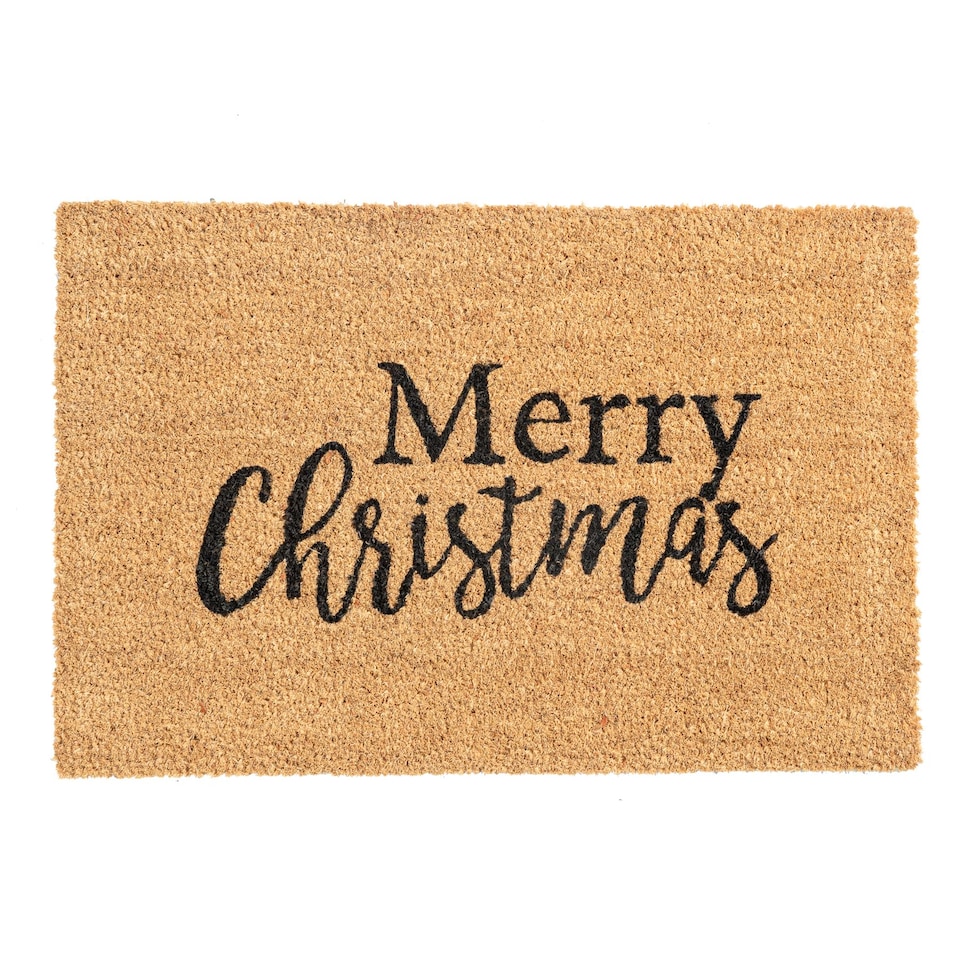 image 1 of Nicola Spring Christmas Coir Door Mat - 60 x 40cm - Merry Christmas