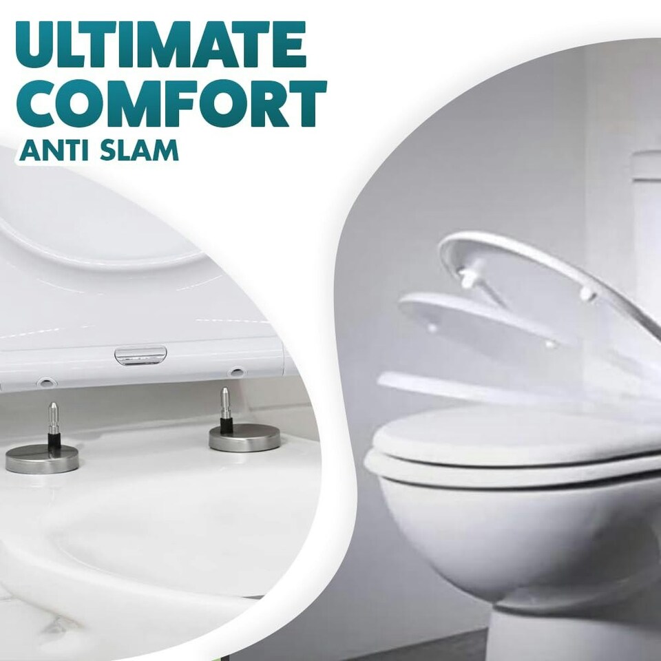 image 1 of Marco Paul White Plastic Oval Toilet Seat 18"
