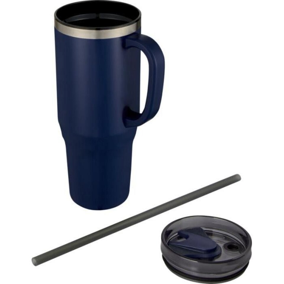 image 1 of Melbourne 1200ml Mug With Straw - Navy - One Size