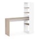 image 7 of FURNICOMP Echo Corner Office Desk with Bookcase - Matt White & Oak