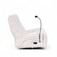 image 4 of Beige Jumbo Cord Manual Recliner Swivel Chair with Phone Holder COMO